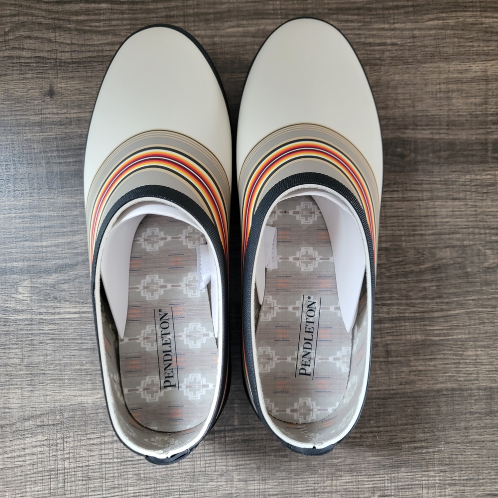 Pendleton NIB Serape Stripe Garden Rain Clogs Women's Size 10 - Picture 4 of 7